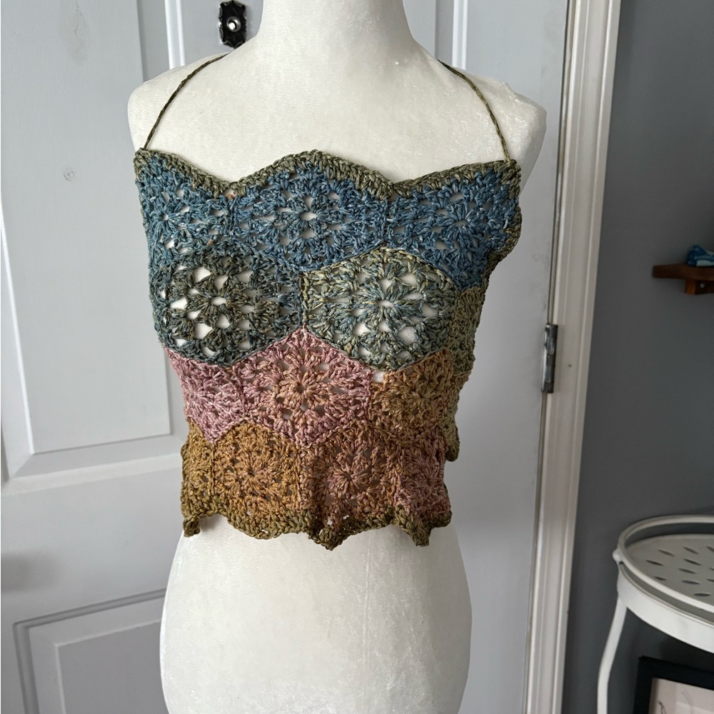Handmade Multicolor Crochet Women Top